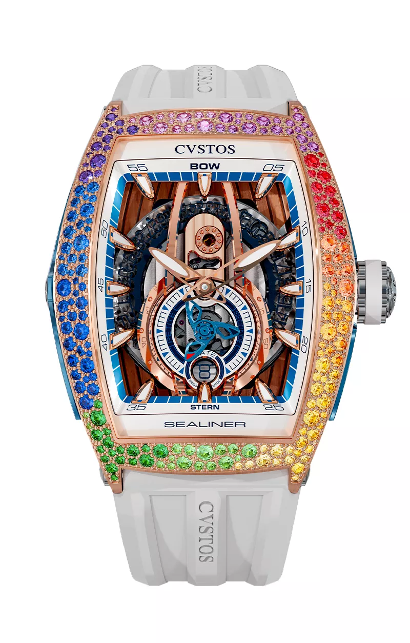 Cvstos the Time Keeper - Sealiner PS Bicolor 5N Red Gold / Rainbow Snow Setting