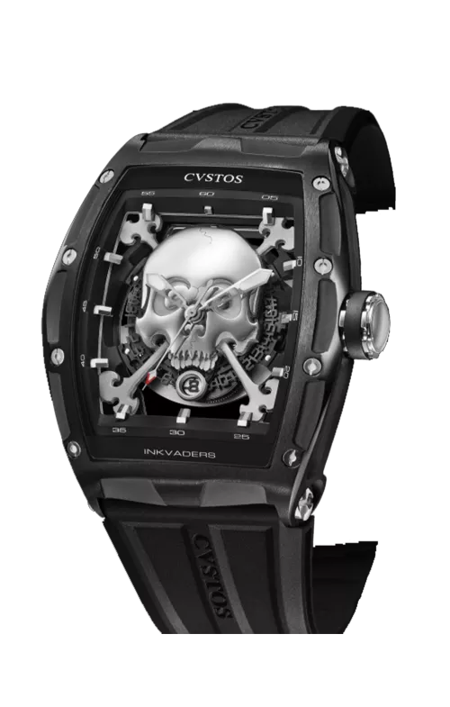 Cvstos the Time Keeper - Jetliner Skull Inkvaders Black Steel / Titanium