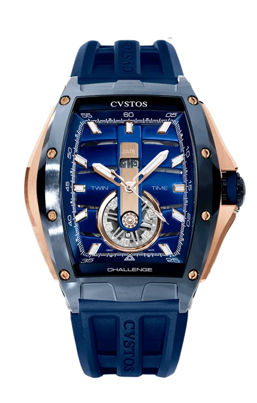 Twin-Time Navy Blue Steel Blue Dial
